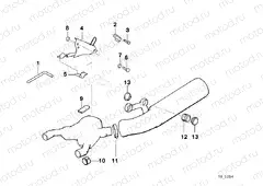 Single parts f low exhaust system