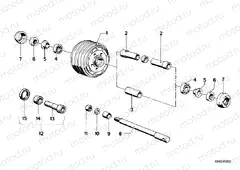 Spoke wheel-wheel hub/dial shaft
