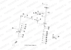 STEERING | STEERING, STEERING POST and TIE ROD ASM. - A15YAK05AD/AF (49ATVSTEERING13OUT50)
