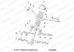 STEERING | STEERING, UPPER and HANDLEBAR ASM. - S20CBA6GSL (C600808)