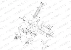 SWING ARM WLD. / REAR SHOCK ASSEMBLY 250 4x4 / W928127 (4922872287B013) | SWING ARM WLD. / REAR SHOCK ASSEMBLY 250 4x4 / W928127 (4922872287B013)