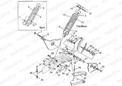 SWING ARM/SHOCK MOUNTING Sport 400L W97BA38C and Trail Blazer W97BA25C (4940124012B011) | SWING ARM/SHOCK MOUNTING Sport 400L W97BA38C and Trail Blazer W97BA25C (4940124012B011)