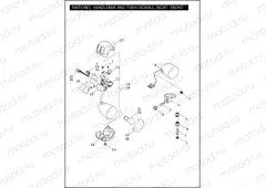 SWITCHES, HANDLEBAR AND TURN SIGNALS, RIGHT, FRONT