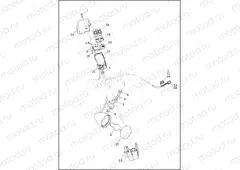 SWITCHES, HANDLEBAR AND TURN SIGNALS, RIGHT, FRONT