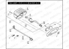 TAIL LAMP - FLST, C, F, SB & FXST, B, C