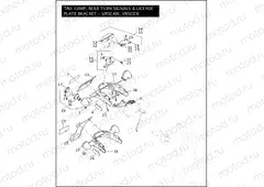 TAIL LAMP, REAR TURN SIGNALS, & LICENSE PLATE BRACKET - VRSCAW/DX