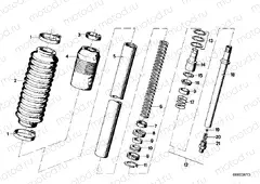 Telescope fork tube/absorber/spring