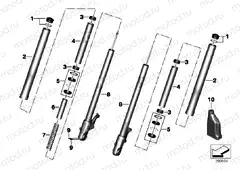 Telescopic fork, single parts