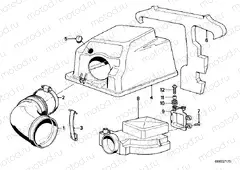 Top air cleaner housing/air-flow sensor