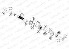 TRANSMISSION I - MAIN SHAFT|Engine|33
