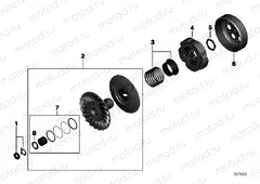 Variator, driven