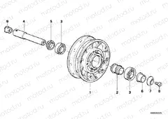 Wheel hub mounting parts front