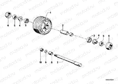 Wheel hub mounting parts front
