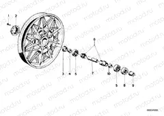 Wheel hub mounting parts rear