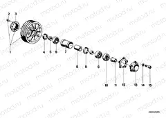 Wheel hub mounting parts rear