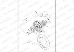 WHEELS, FRONT, CAST - XL883L, XL883N, XL1200CX, XL1200NS, XL1200T, XL1200X, 1200X ANX, XL1200XS, 1200C (1OF2)