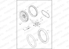 WHEELS, FRONT, LACED - 1200C/CB/CP/V/X