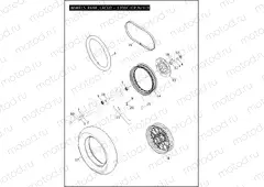 WHEELS, REAR, LACED - 1200C/CP/N/V/X