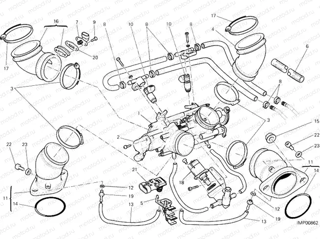 016 - THROTTLE BODY (2) » INTAKE, CARBURETTOR