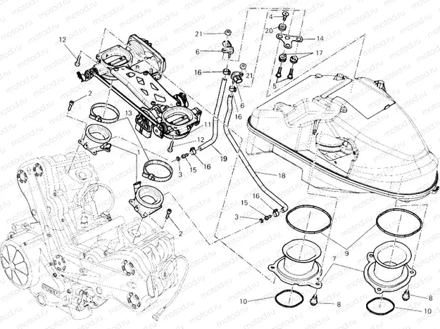 017 - THROTTLE BODY (2) » INTAKE, CARBURETTOR