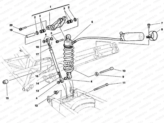 035 - REAR SHOCK ABSORBER » SWING ARM