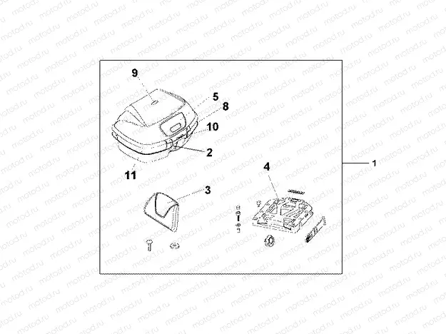 08L-55-08 TOP BOX 45L CARLENIAN RED