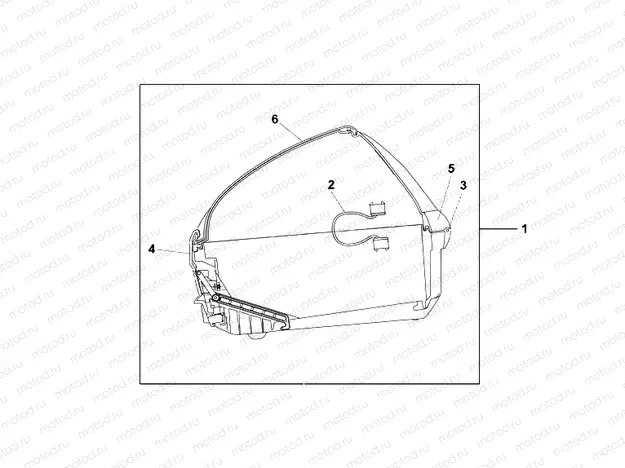 08L-55-14 TOP BOX 45L (ON / OFF) SHASTA WHITE / RED