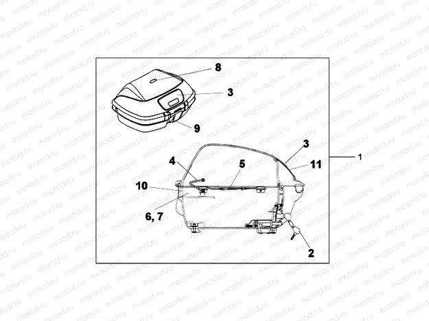 08L-55-27 45L TOPBOX SPANGLE SILVER METALLIC