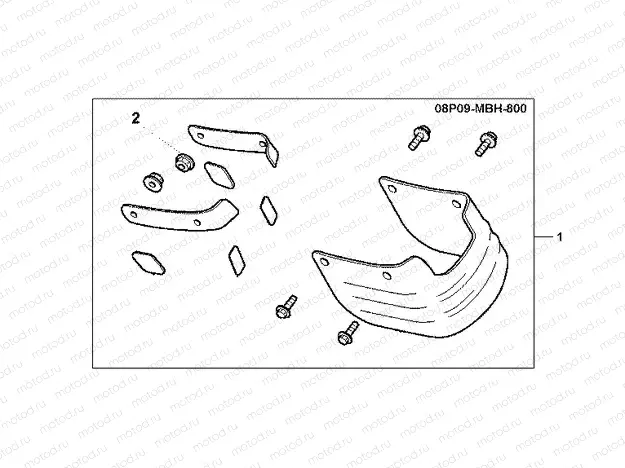 08P-09-01 RR, MUDGUARD EXTENSIO