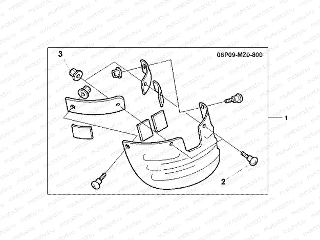 08P-09-01 RR, MUDGUARD EXTENSIO