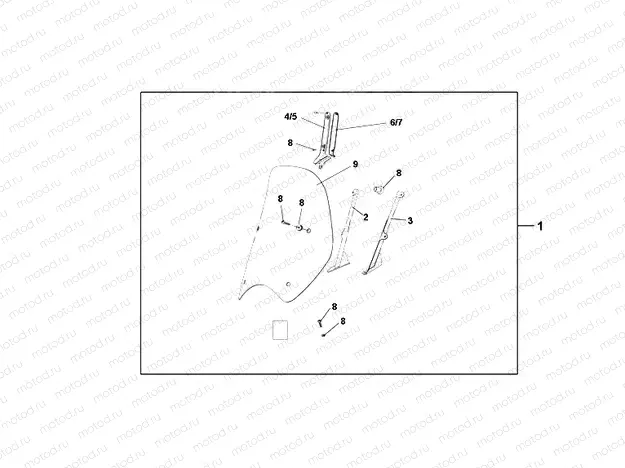08R-80-02 HIGH WINDSCREEN (WITHOUT KNUCKLE VISORS)