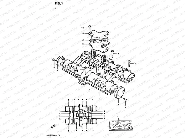 1 - CYLINDER HEAD COVER (GS1100GKZ/GK2)