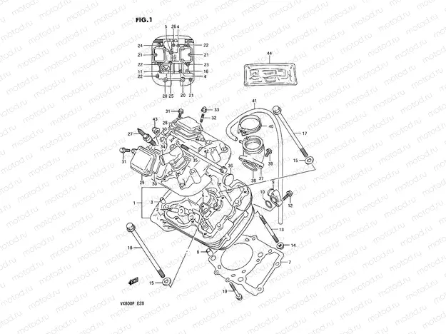 1 - CYLINDER HEAD (FRONT)