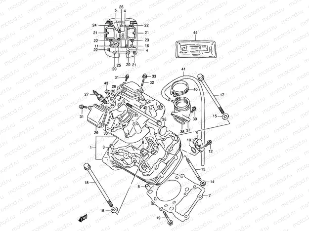 1 - CYLINDER HEAD (FRONT)