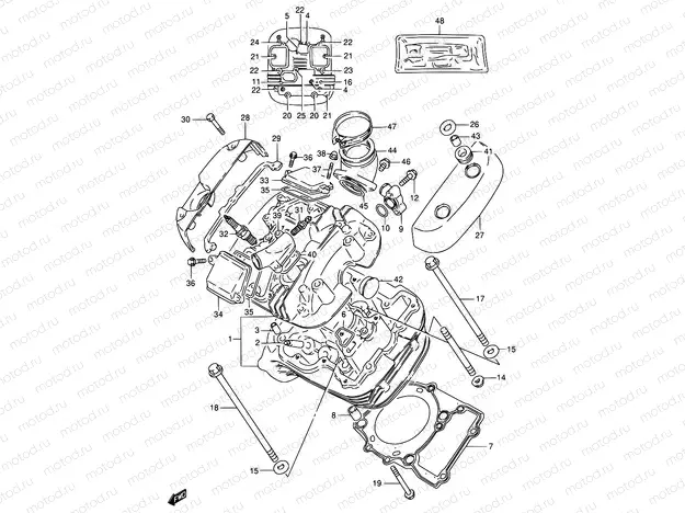 1 - CYLINDER HEAD (FRONT)