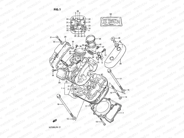 1 - CYLINDER HEAD (FRONT)