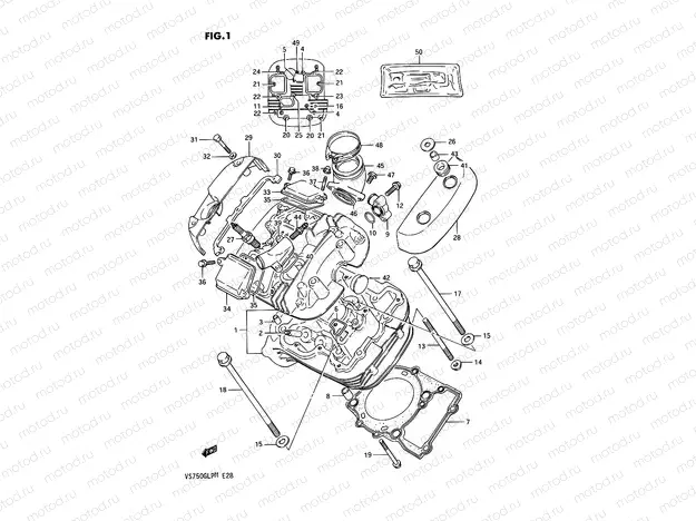 1 - CYLINDER HEAD (FRONT)