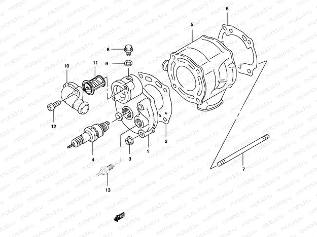 1 - CYLINDER (MODEL AY50WR K1/K2)