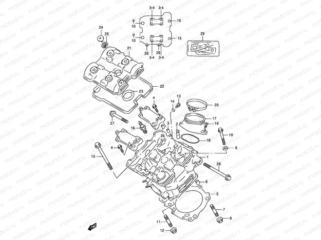 1 - FRONT CYLINDER HEAD (MODEL V)