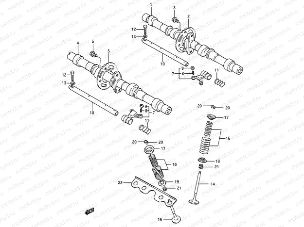 10 - CAM SHAFT - VALVE (MODEL J/K/L/M)