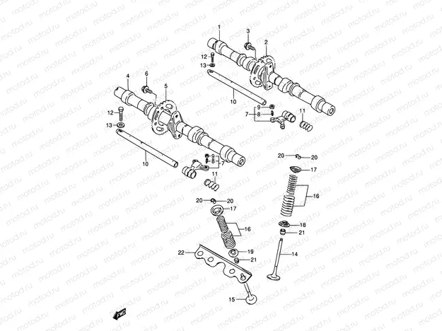 10 - CAM SHAFT - VALVE (MODEL J/K/L/M)