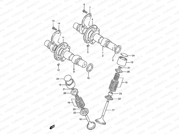 10 - CAM SHAFT - VALVE (MODEL K/L/M/N/P)