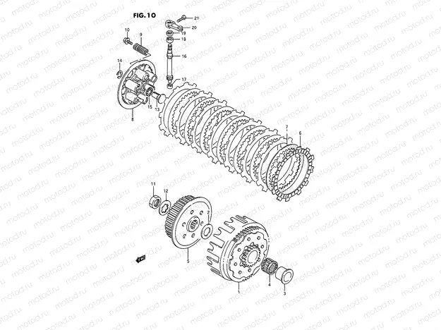 10 - CLUTCH (MODEL K/L/M)