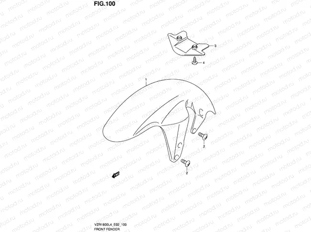 100 - FRONT FENDER (VZR1800L4 E19)