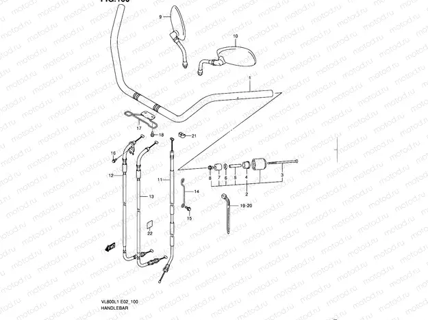 100 - HANDLEBAR (VL800L1 E02)