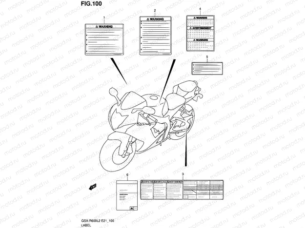 100 - LABEL (GSX-R600L2 E21)