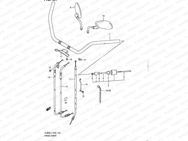 101 - HANDLEBAR (VL800L1 E19)