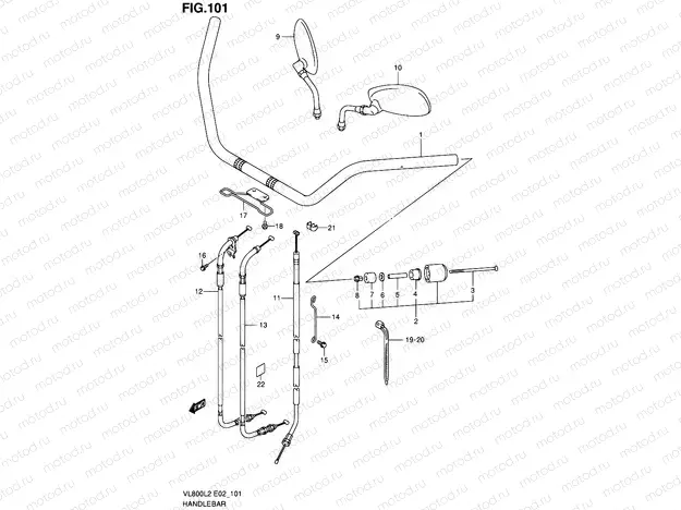 101 - HANDLEBAR (VL800L2 E19)