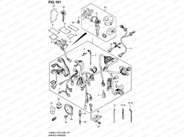 101 - WIRING HARNESS (VL800CL3 E28)
