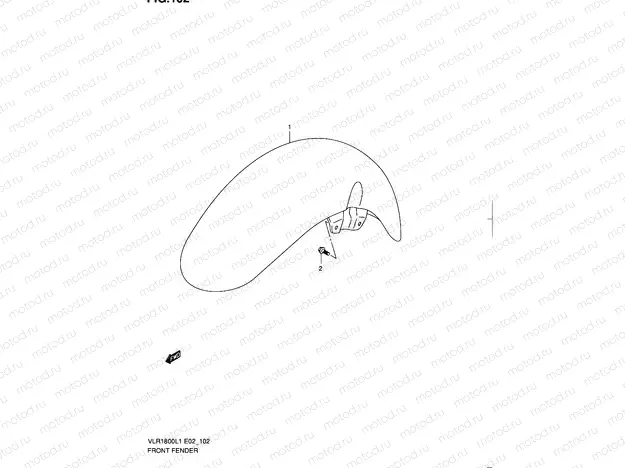 102 - FRONT FENDER (VLR1800UFL1 E19)